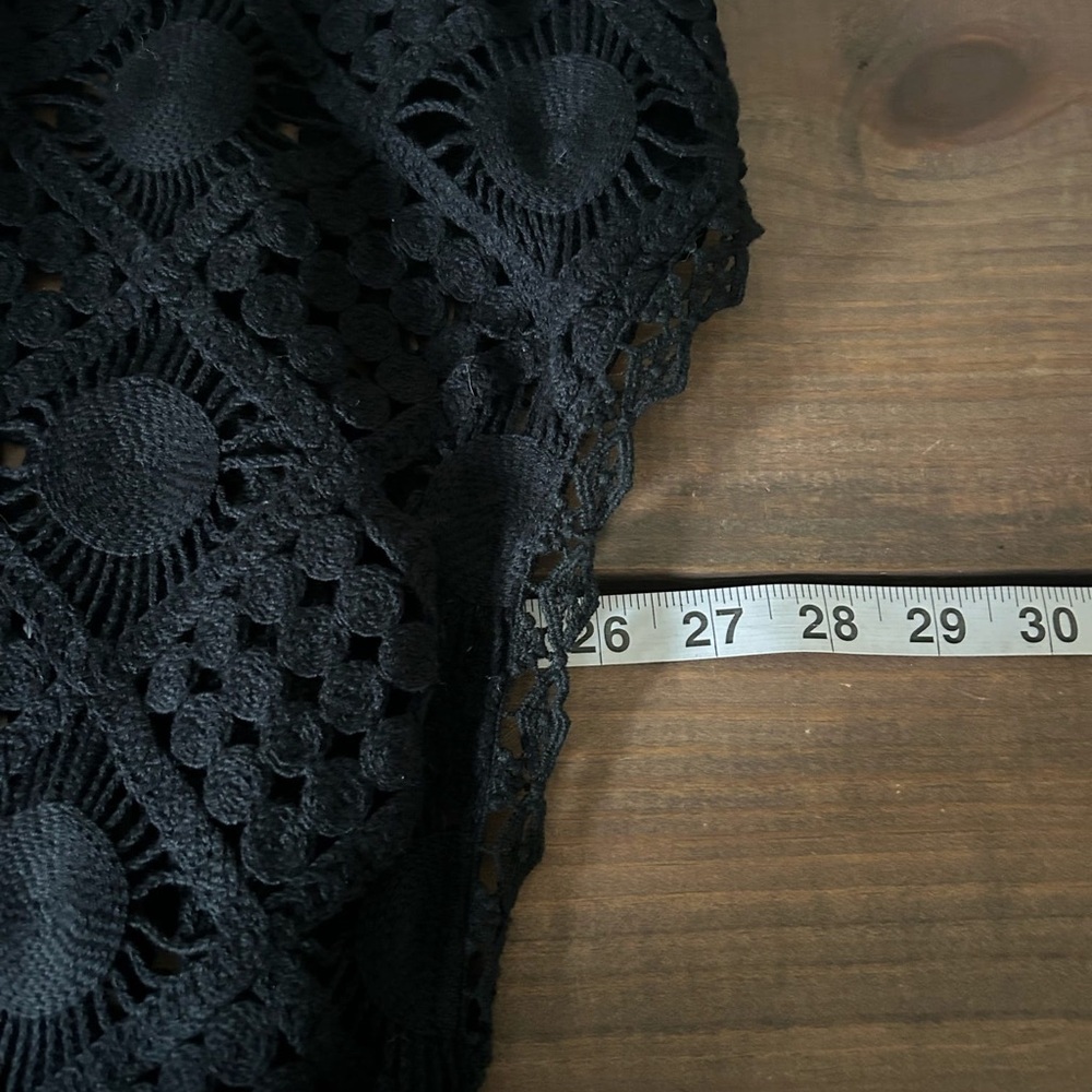 By Anthropologie Sheer Crochet CoverUp Dress in Black Onyx XS/S NWT - Picture 7 of 7